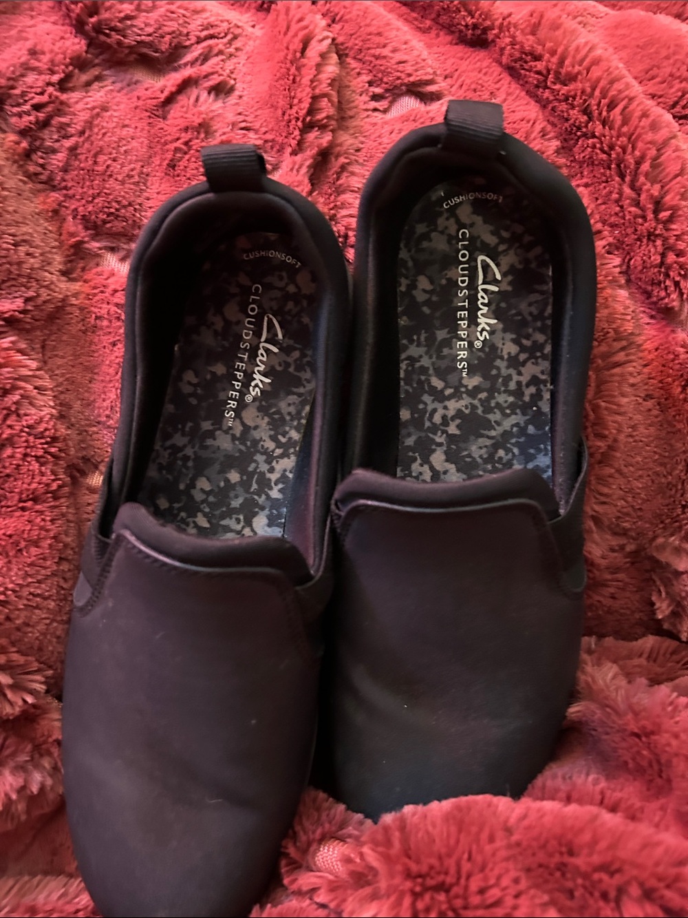 Clarks Cloudsteppers Slip-On Flats in Black
